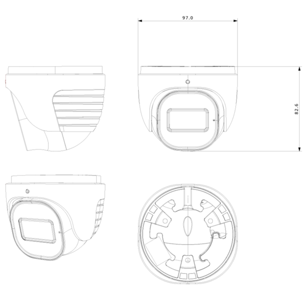 ⁦מצלמת כיפה PROVISION DI-380A-28 AHD⁩ – תמונה ⁦3⁩